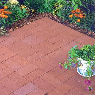 Mutual Materials 8 in. x 4 in. x 2.25 in. Brick Red Clay Paver (240-Pieces53 sq. ftPallet) BRC0126MMI