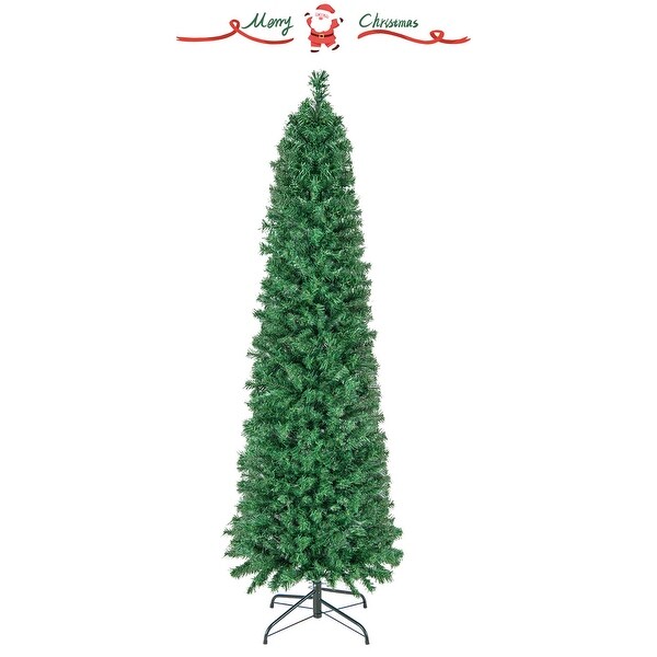 Costway 5/6/7/8 FT PreLit Artificial Xmas Tree with Colorful Fiber