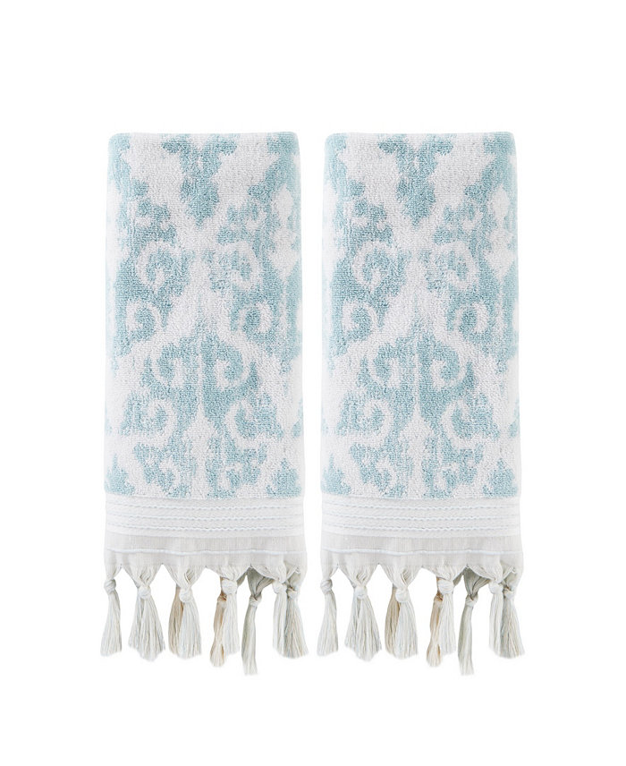 Saturday Knight Mirage Fringe 2 Piece Hand Towel Set