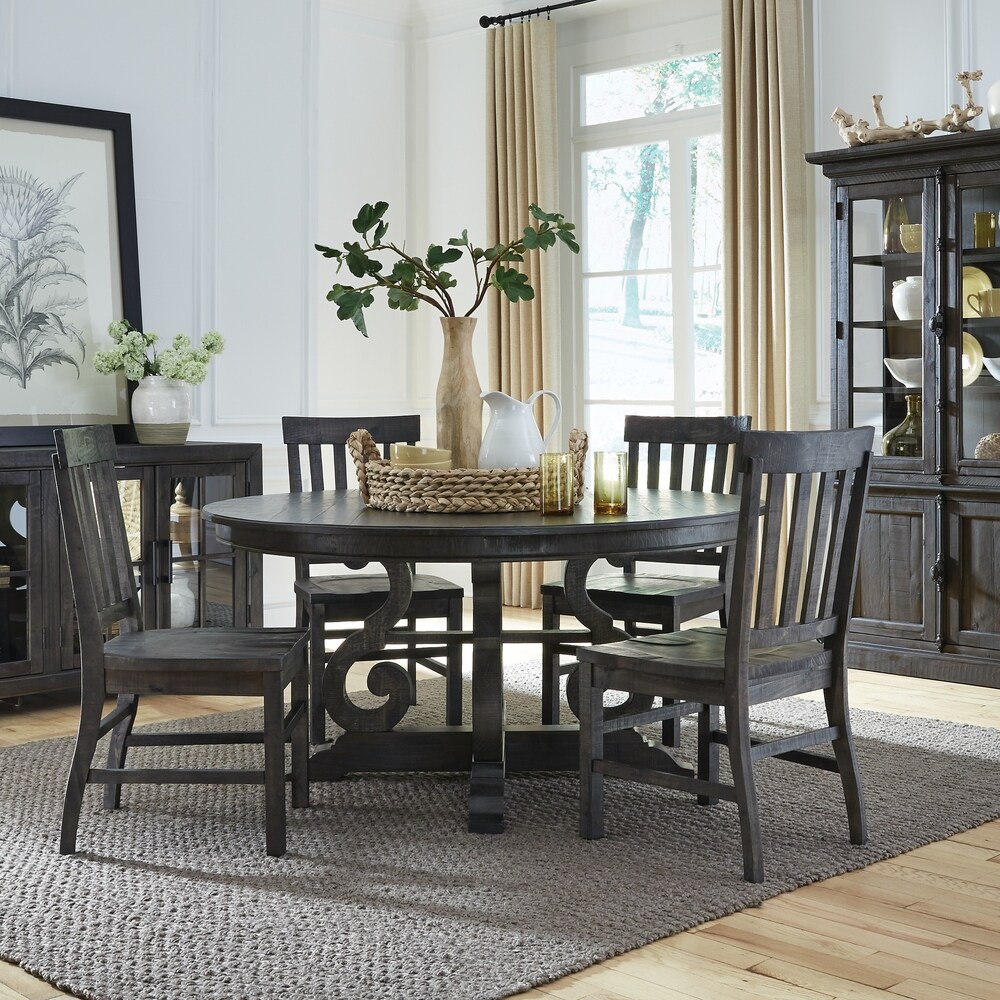 The Gray Barn Kornfeld 60 inch Round Dining Table   Peppercorn