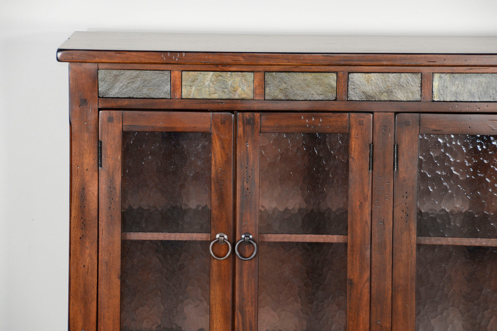 Santa Fe 4 Door Bookcase With Slate   Transitional   Bookcases   by Sunny Designs  Inc.  Houzz