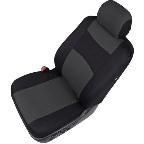 BDK Car Seat Covers Polyester Cloth 2 Front and Integrated Headreasts Bench， High Back Rear 9pc