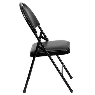 Flash Furniture Black VinylBlack Frame Metal Folding Chair (4-Pack) CGA-HF-15305-BL-HD