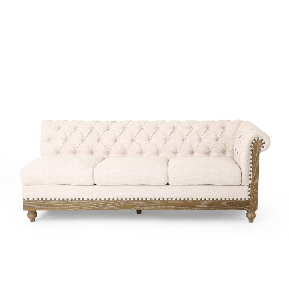 Castalia Chesterfield Tufted 7 seat Sectional Sofa by Christopher Knight Home   114.00\