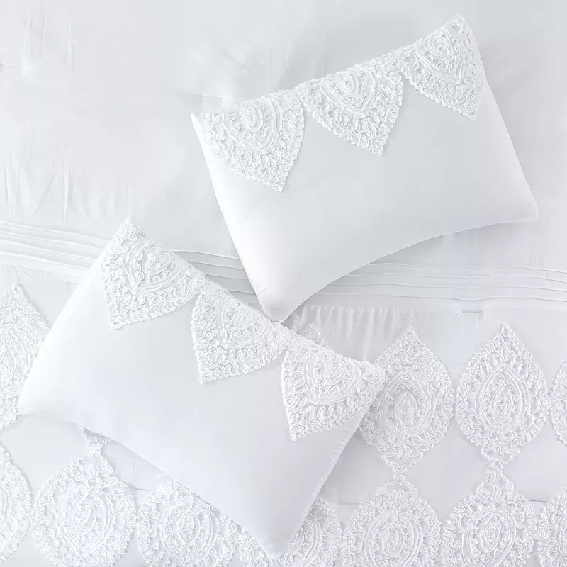 Marie Claire Washed Embroidered Comforter Set with Shams