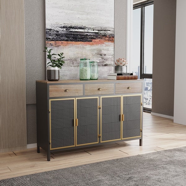 2 Doors Modern Sideboard with 3 Top Drawers