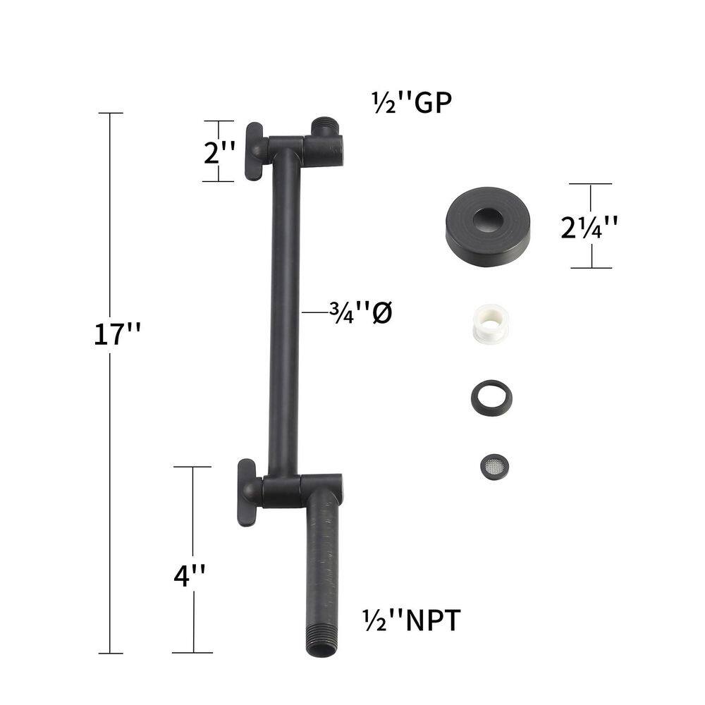 MODONA Adjustable Rain Shower Arm in Rubbed Bronze AC39-RB