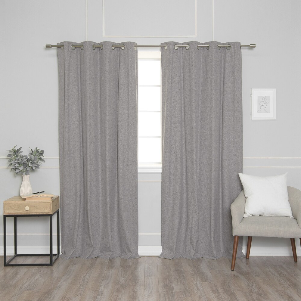 Aurora Home Linen Textured Grommet Thermal Total Blackout Curtain Pair