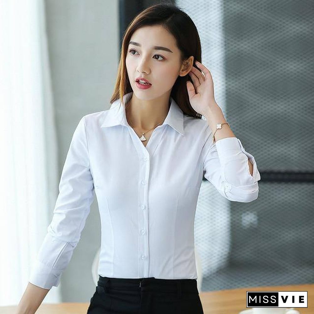 Women Tops And Blouses Office Lady Blouse Slim Shirts Women Blouses Plus Size Tops Casual Shirt Female Blusas