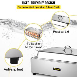 VEVOR Commercial Food Warmer 9.5 qt. Electric Soup Warmers Grade Stainless Steel Bain Marie Buffet Equipment 400W ZZBWTCG11110V2UH6V1