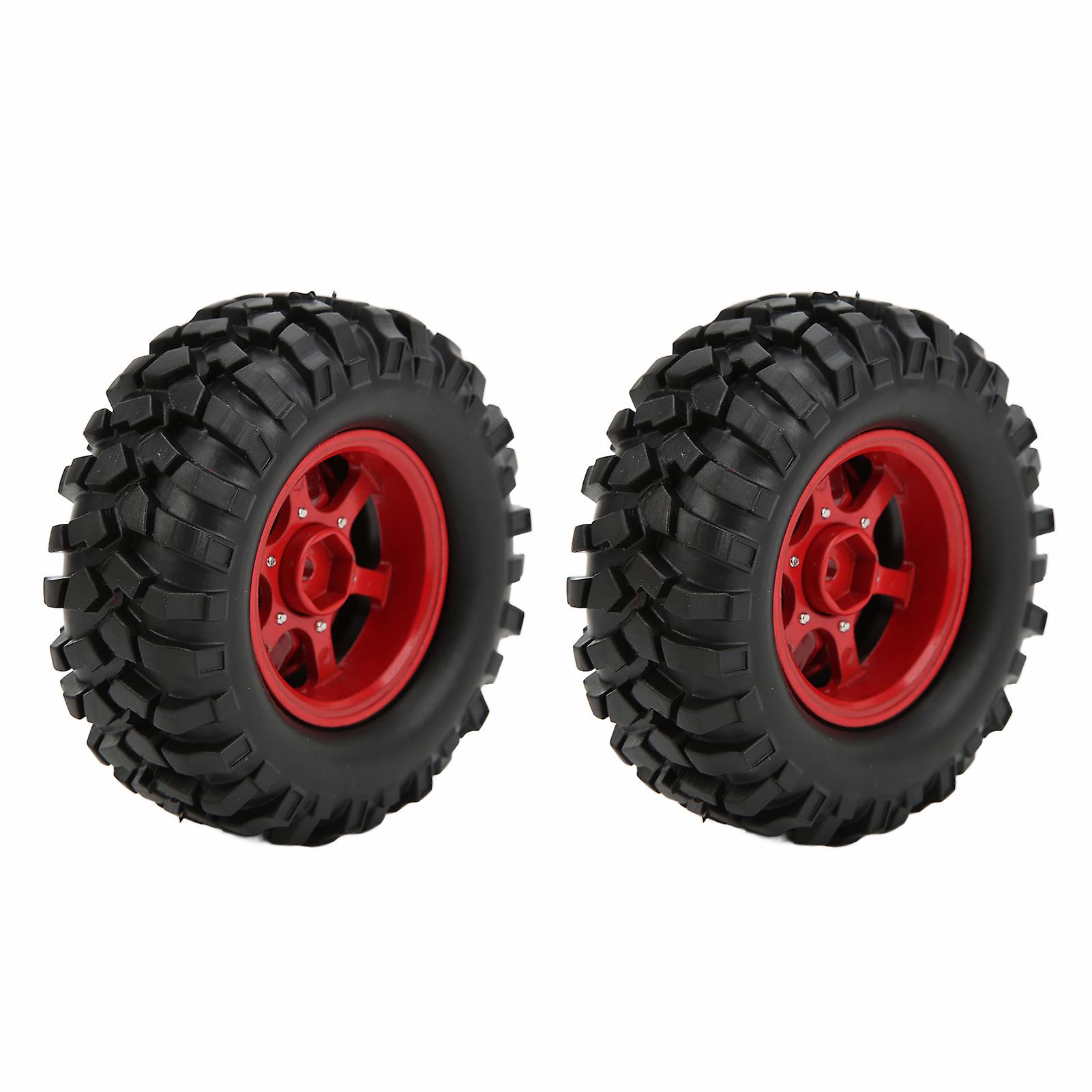 2pcs 1.9 Inch 96mm Rubber Tires With Alloy Wheel Rims For Axial Scx10 1/10 Rc Crawler Carred