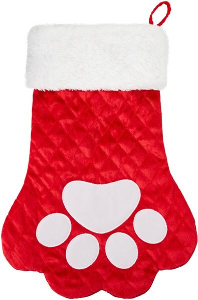 Frisco Quilted Paw Print Pet Stocking， One Size