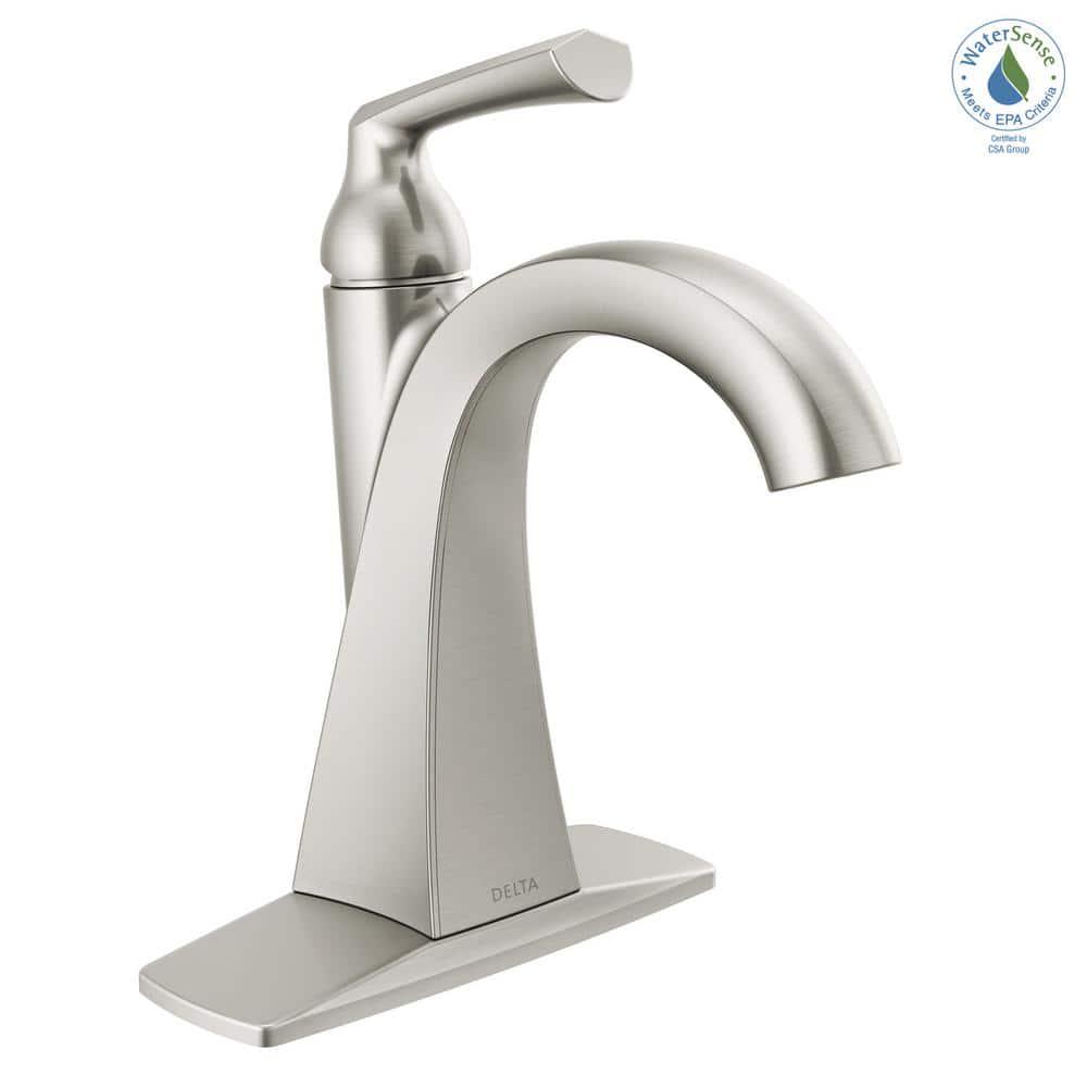 Delta Pierce Single Hole SingleHandle Bathroom Faucet in SpotShield Brushed Nickel