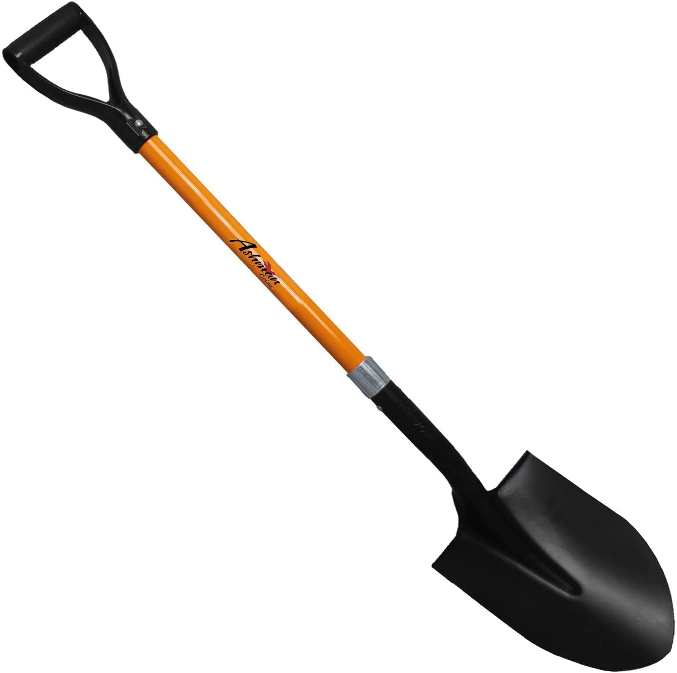 Ashman Heavy Duty Round Point Digging Shovel - 41 inches Long – Orange Metal Shovel(6 Pack)