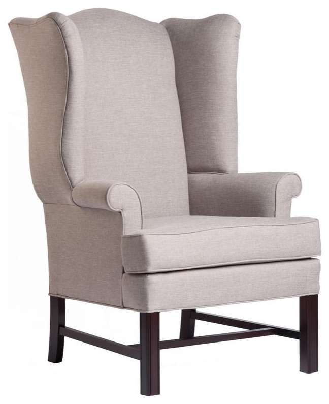 Chippendale Wing Chair   Jitterbug Linen   Contemporary   Armchairs And Accent Chairs   by BisonOffice  Houzz