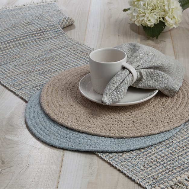 Split P Essex Round Placemat Set Blue Mist