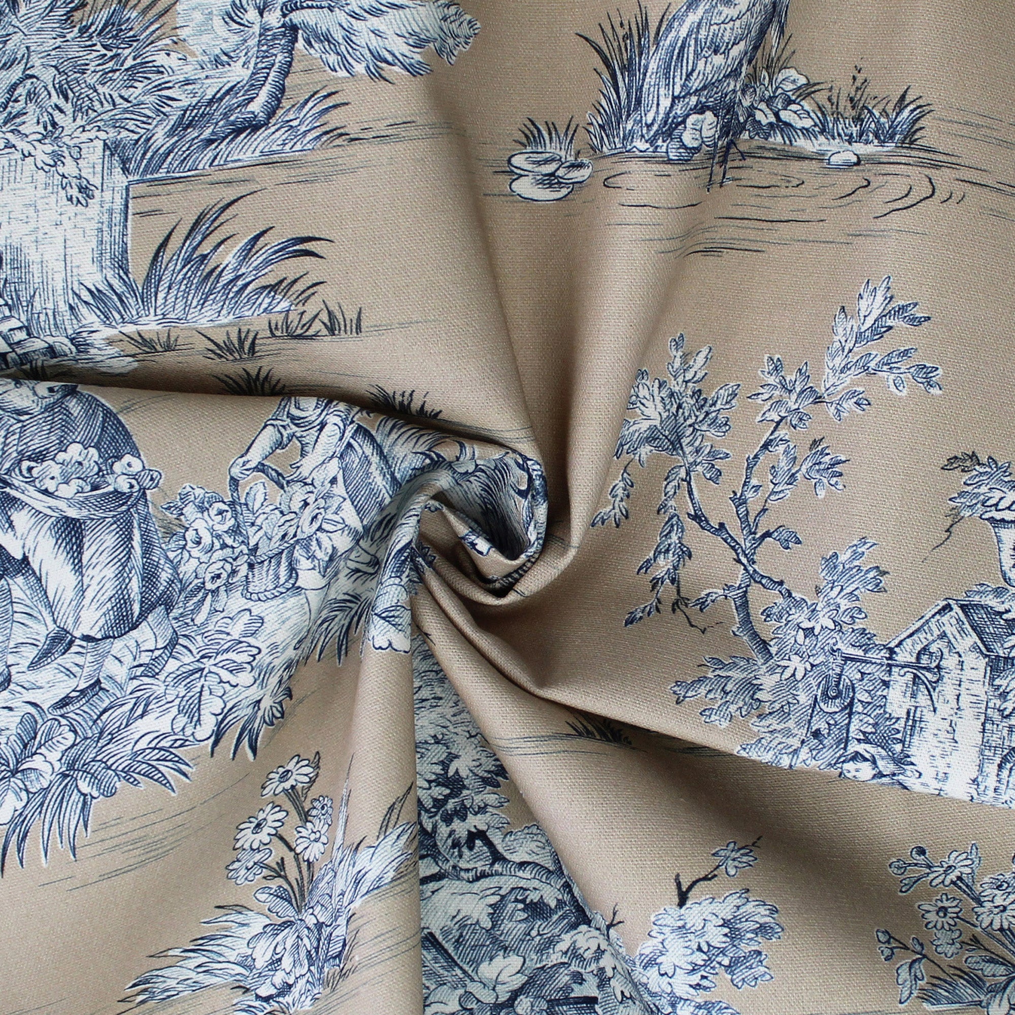 Chateau Blue/Beige Drapery