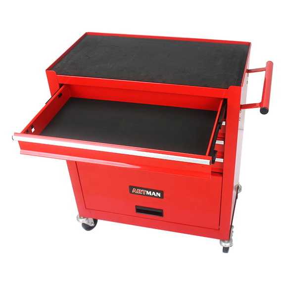 4 Drawers Multifunctional Red Tool Cart With Wheel...