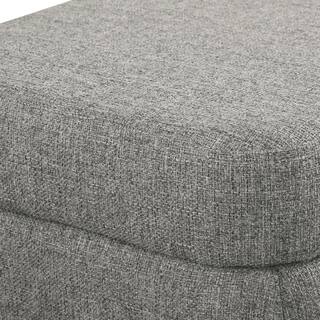 Homepop Large Modern Sustainable Gray Woven Storage Bench 17.5 in. H x 42 in. W x 14.5 in. D K8653-F2297