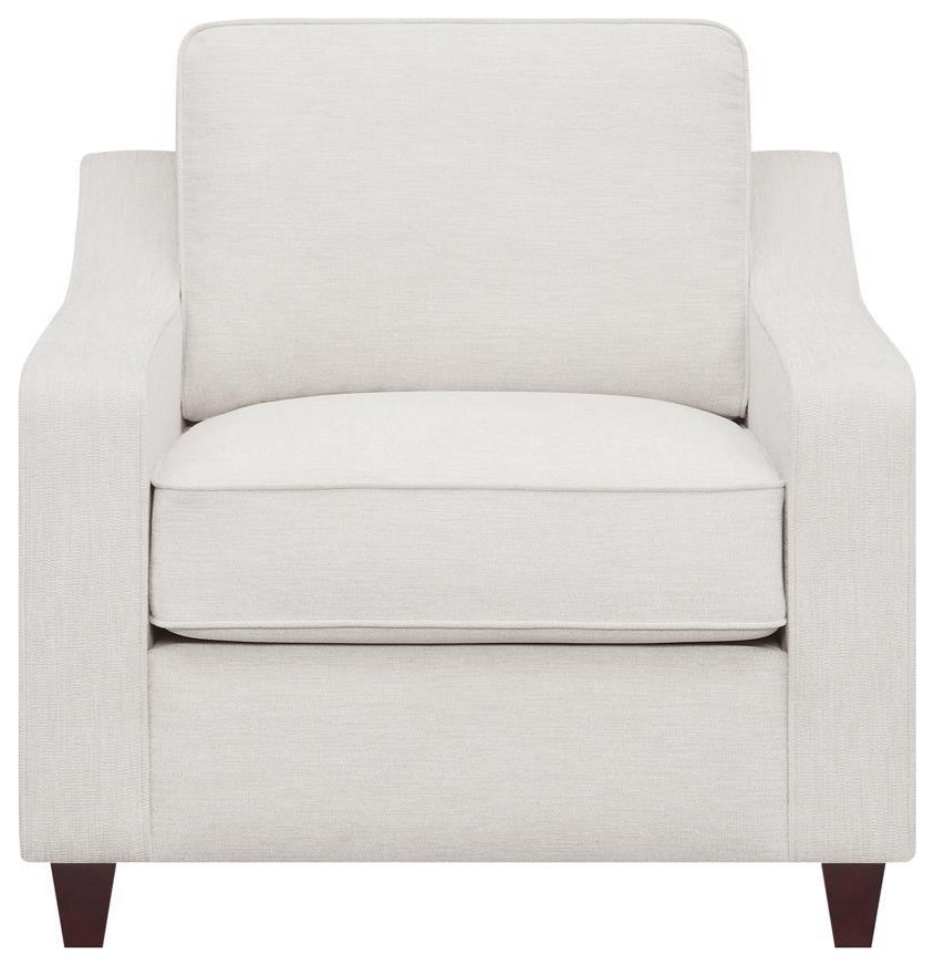 Christine Upholstered Cushion Back Chair Beige   Transitional   Armchairs And Accent Chairs   by BisonOffice  Houzz