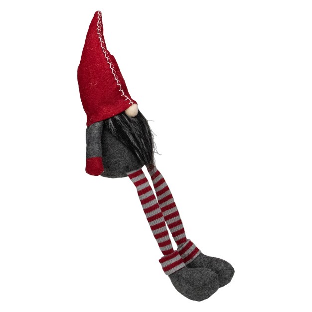 Red And Gray Sitting Christmas Gnome Decoration