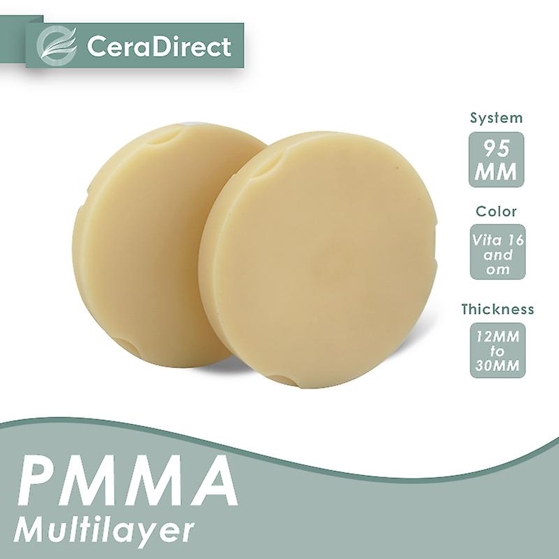 Born Pretty Ceradirect Multilayer Pmma Blockzirkon Zahn(95mm)14mmfor Dental Lab Cad/cam