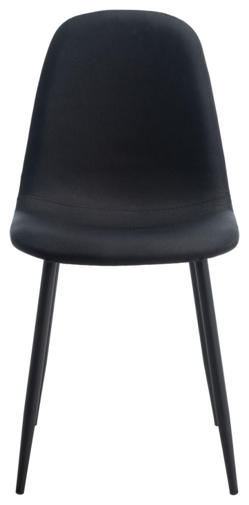 Vonda Dining Chair set of 2 Black   Midcentury   Dining Chairs   by Peachtree Fine Furniture  Houzz