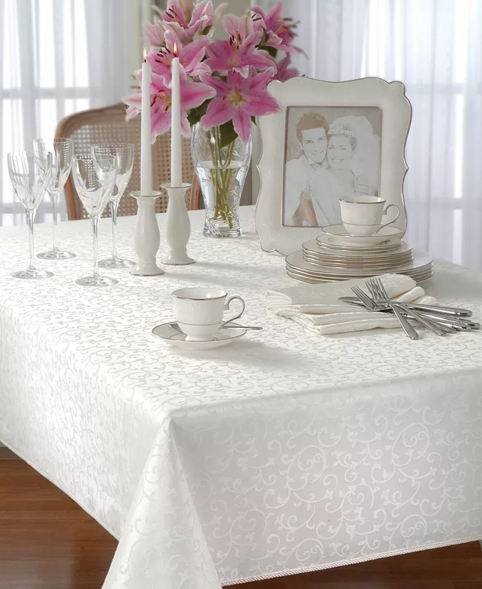 Lenox Opal Innocence Oblong 60 x 120 Ivory Tablecloth