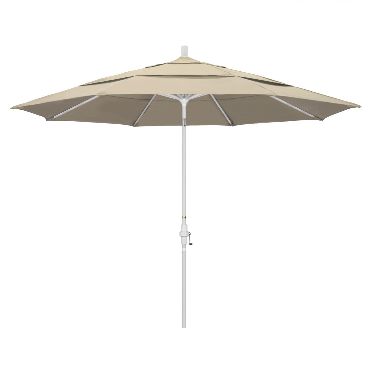 California Umbrella 11 Ft. Octagonal Aluminum Collar Tilt Patio Umbrella W/ Crank Lift and Aluminum Ribs