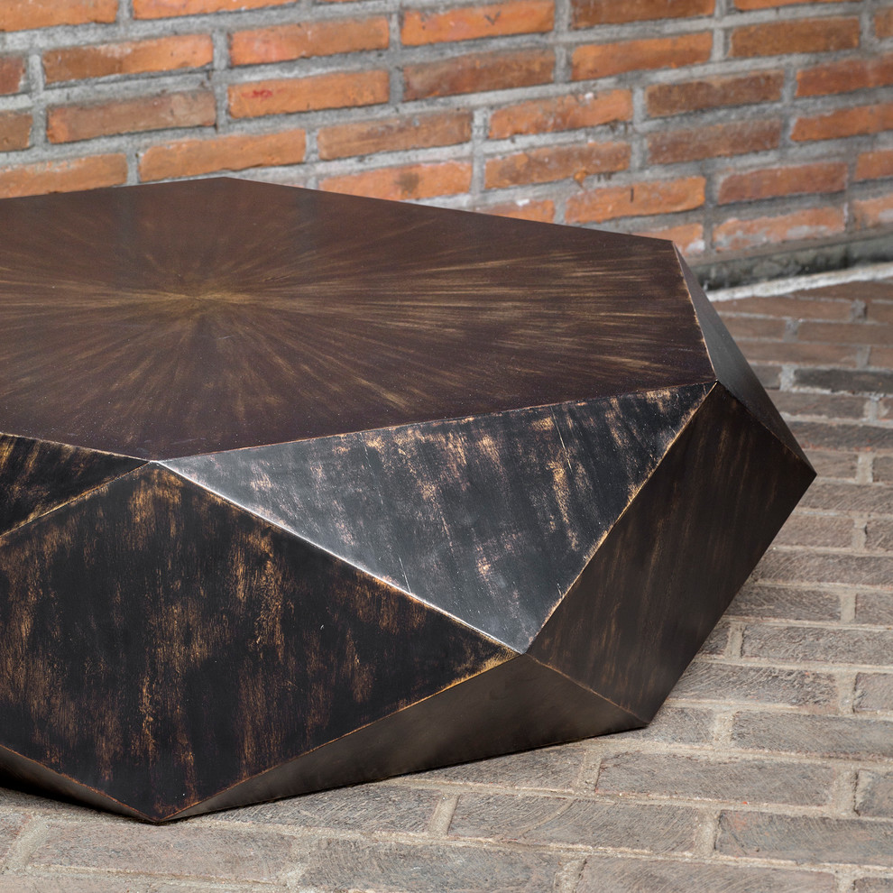 Volker Worn Black Coffee Table   Contemporary   Coffee Tables   by Ownax  Houzz