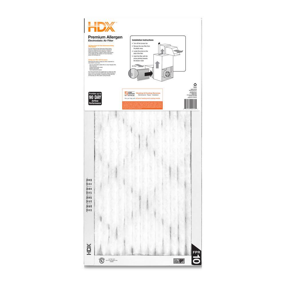 HDX 12 in. x 20 in. x 1 in. Premium Pleated Air Filter FPR 10 HDX1P10-011220