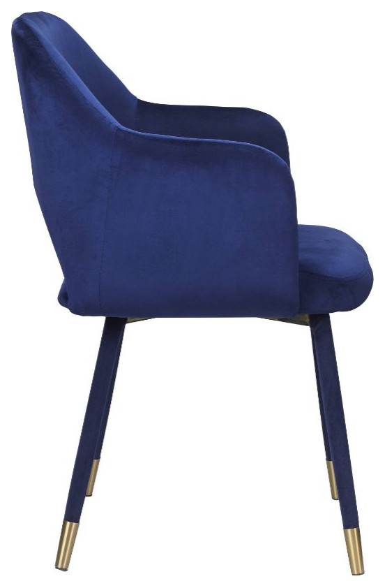 Acme Applewood Accent Chair Ocean Blue Velvet and Gold   Midcentury   Armchairs And Accent Chairs   by AMOC  Houzz