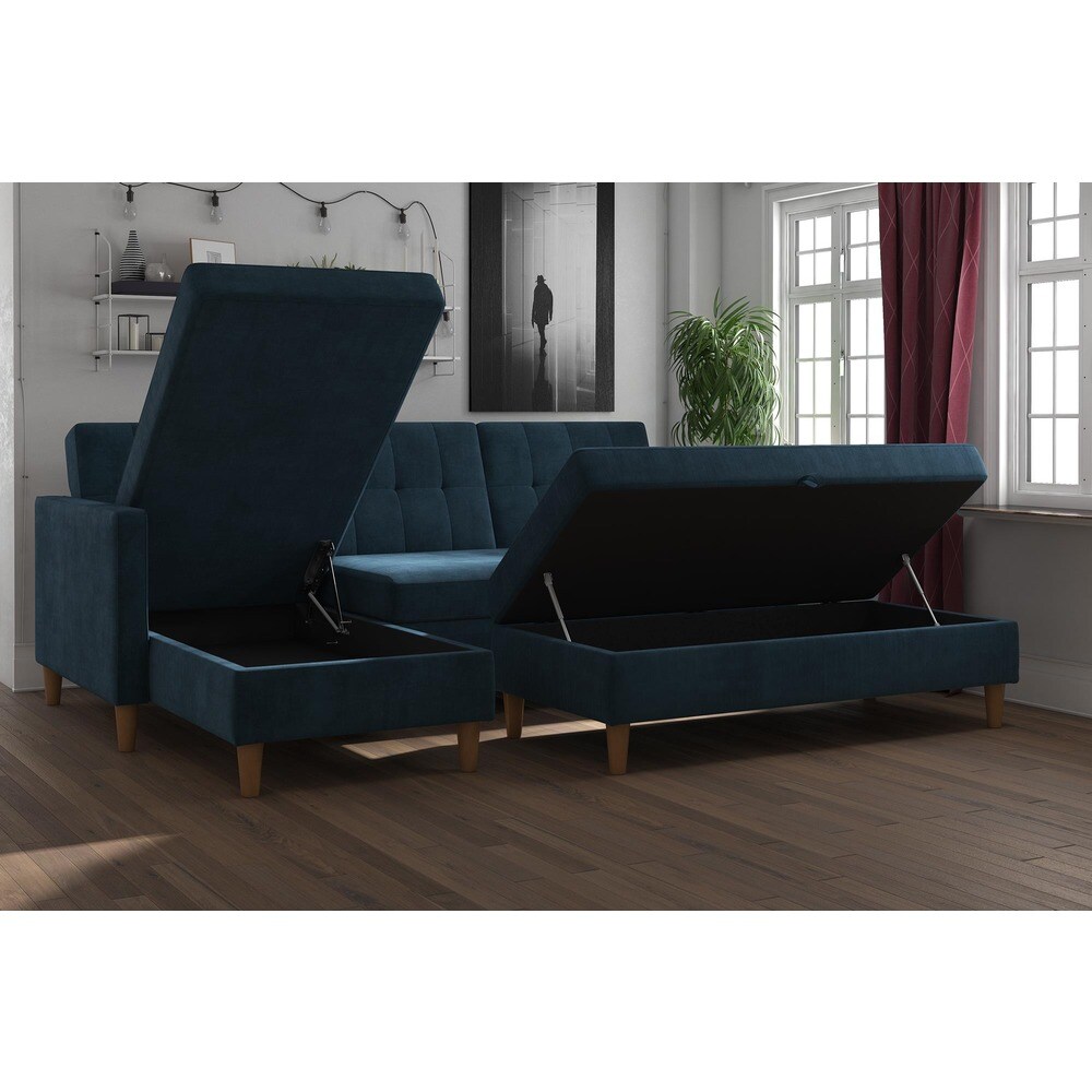 DHP Hartford Chenille Storage Sectional Futon