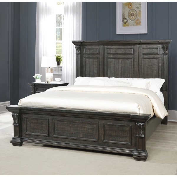 Roundhill Furniture Farson Distressed Dark Walnut Finish 4-piece Bedroom Set - - 33084958