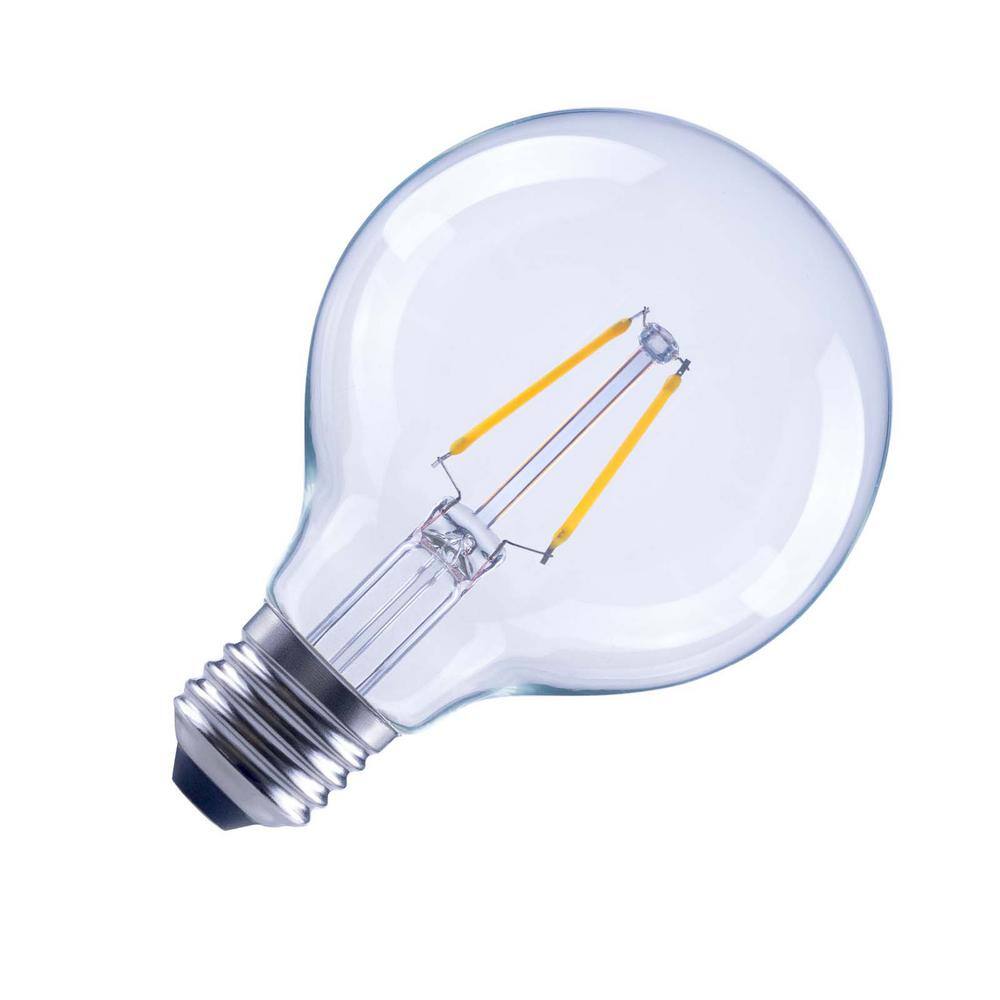 EcoSmart 25-Watt Equivalent G25 Dimmable Globe Clear Glass Filament LED Edison Light Bulb Soft White (3-Pack) FG-04210