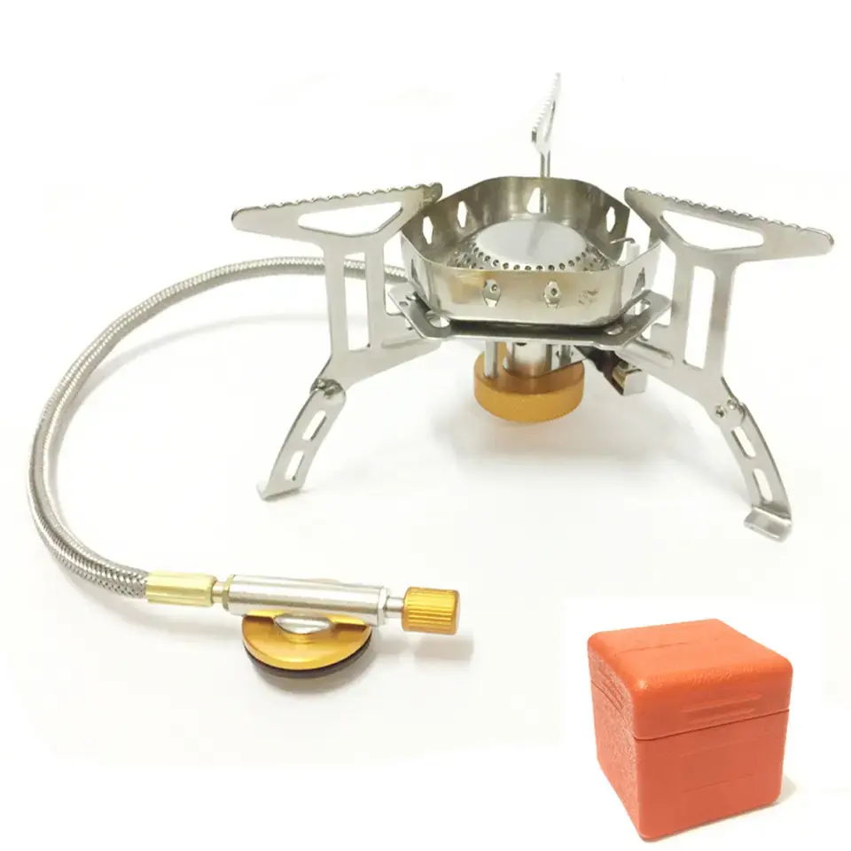 Ultralight Camping Stove Portable Mini Outdoor Folding Camping Kitchen Gas Stove Windproof Furnace Burner Backpacking Hiking