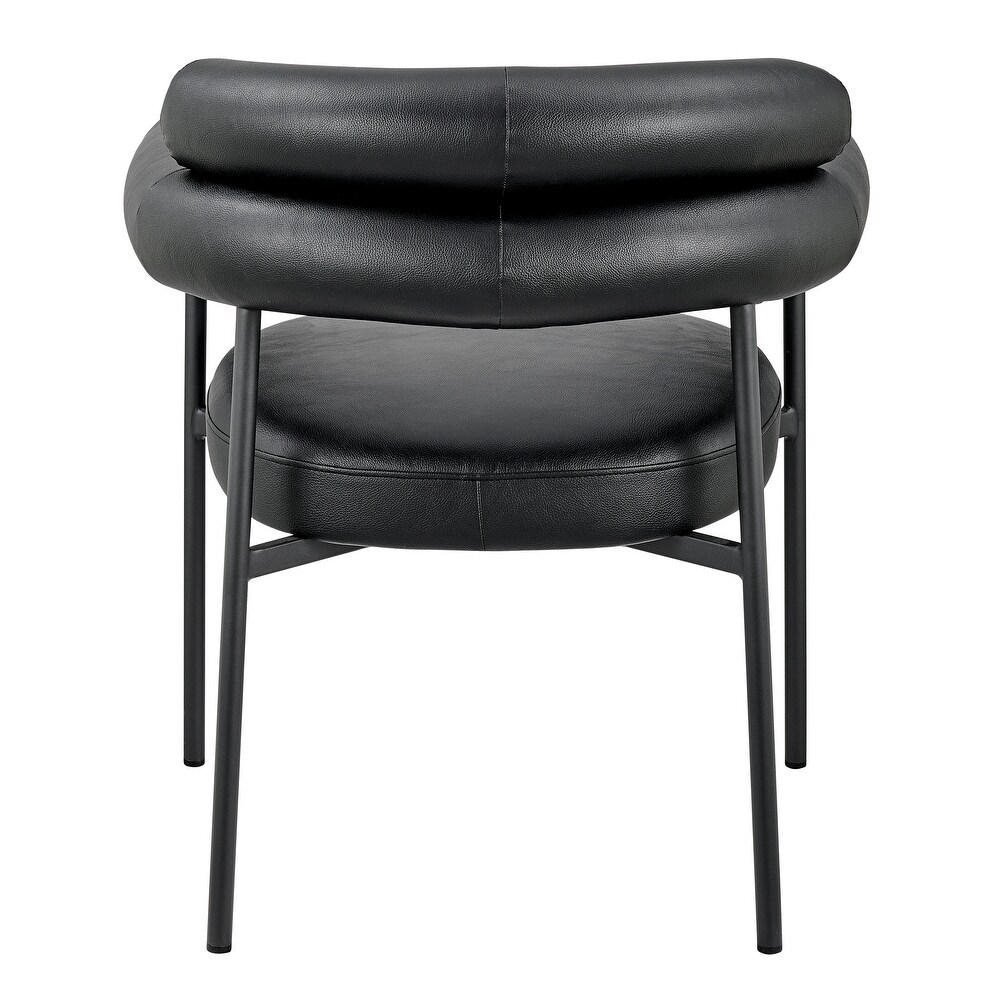 Chic Home Rosedale Faux Leather Upholstered Round Seat Open Back Dining Chair