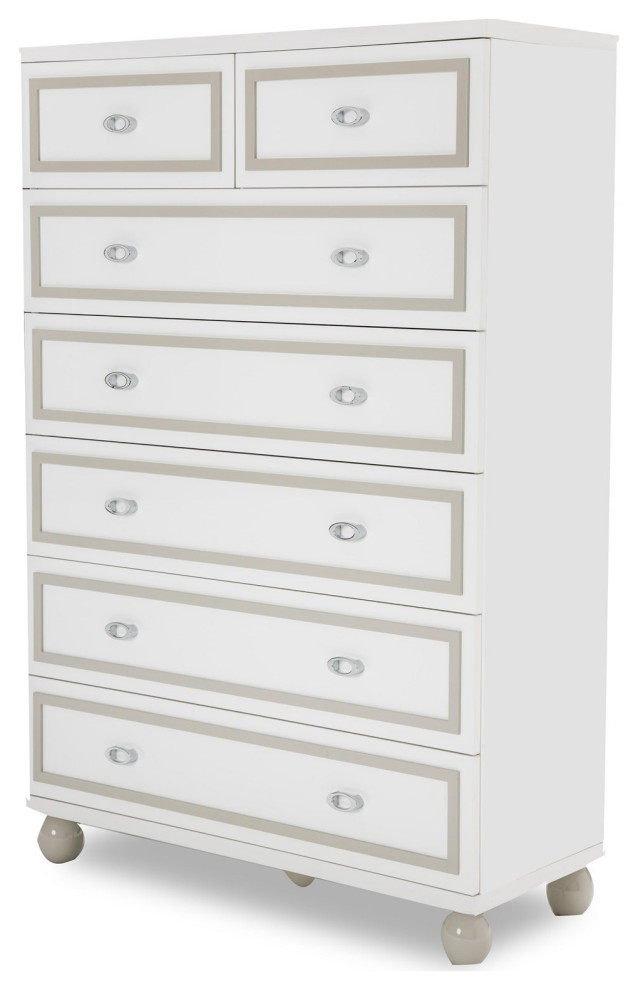 Aico Amini Sky Tower Chest in White Cloud   Transitional   Accent Chests And Cabinets   by AMOC  Houzz