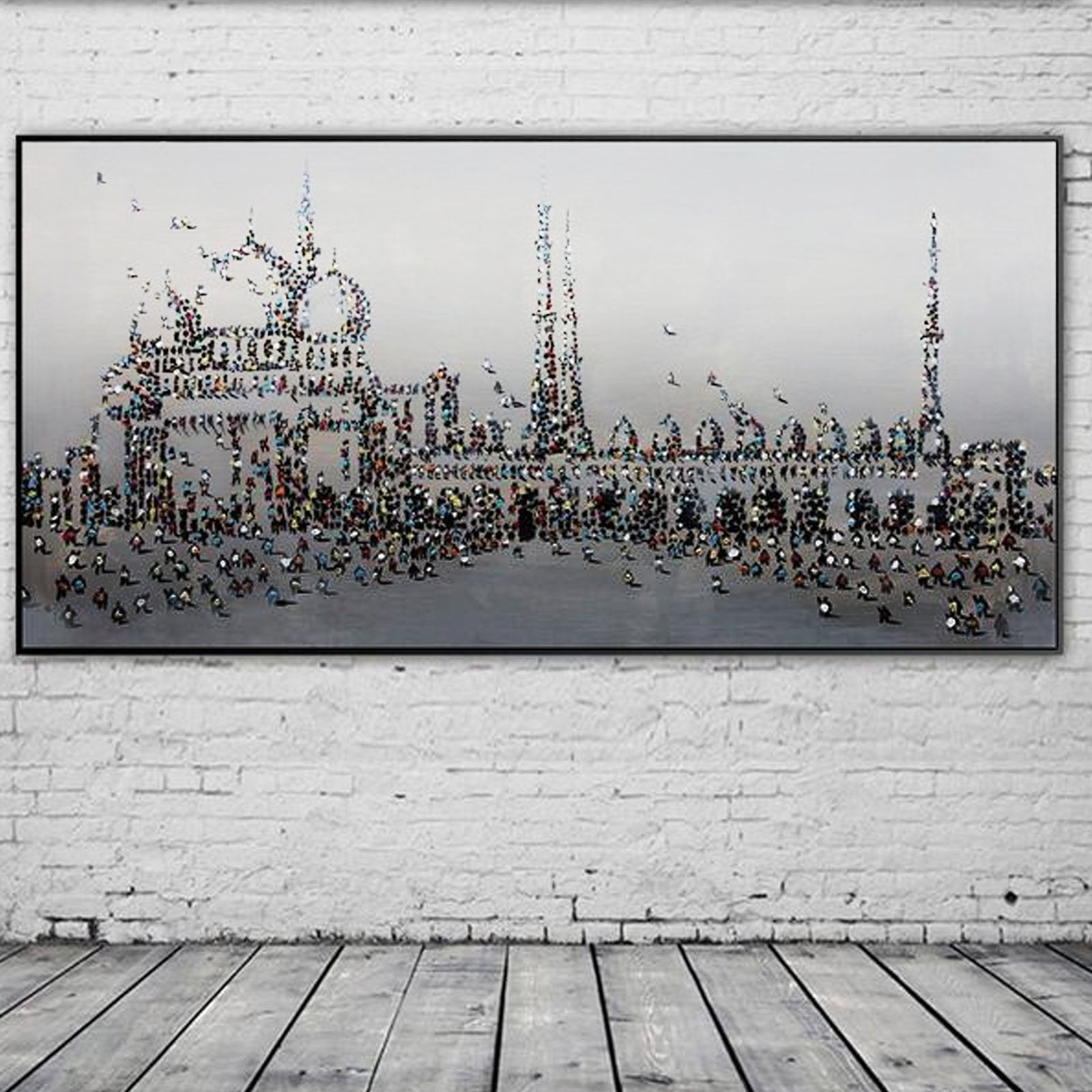 Sheikh Zayed Grand Mosque Abu Dhabi Hand Painted Art Painting 160X80 Cm Soap008