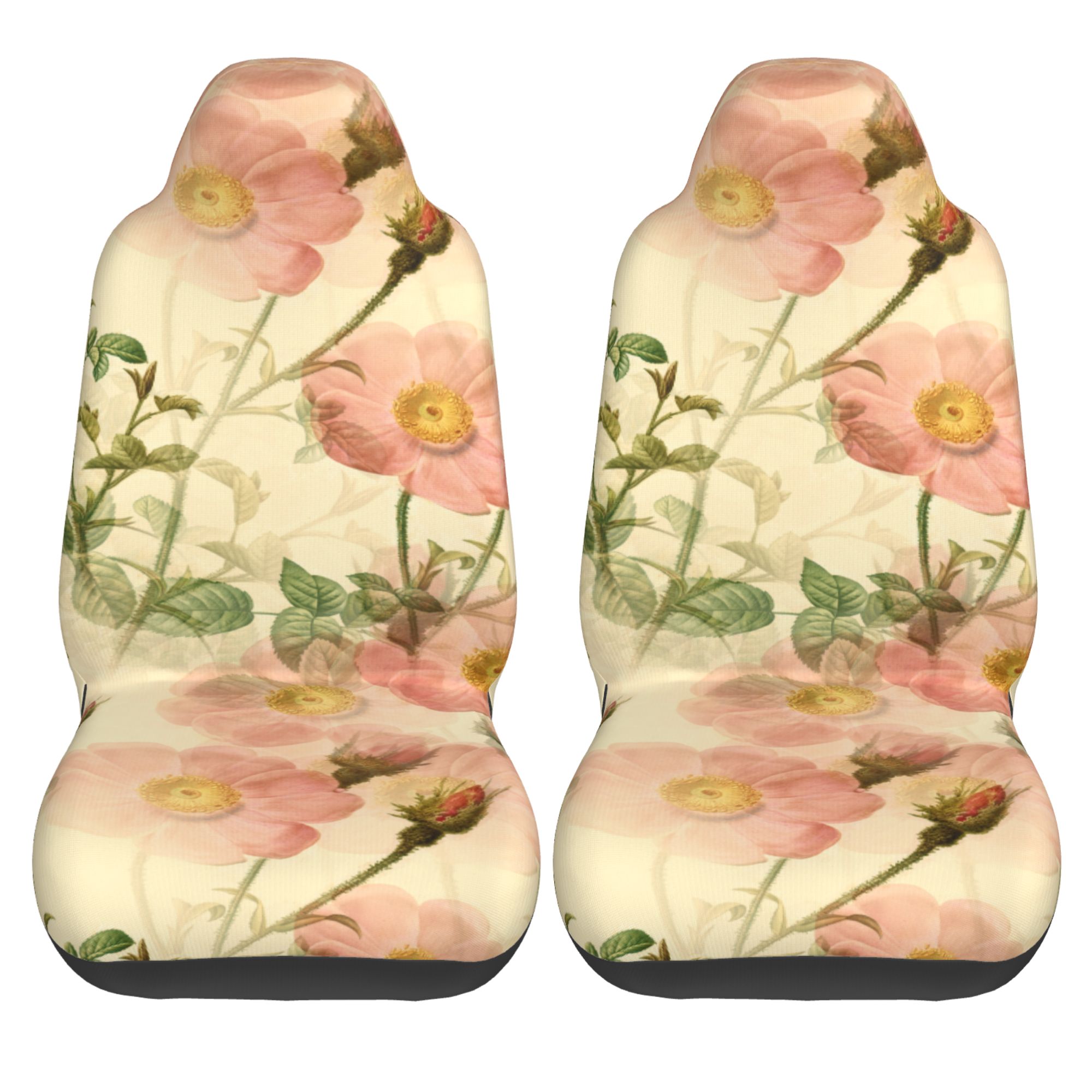 ZICANCN Car Seat Cover Pink Vintage Flowers Car Front Seat Covers Protectors ， Automotive Seat Covers for Cars Trucks Suv