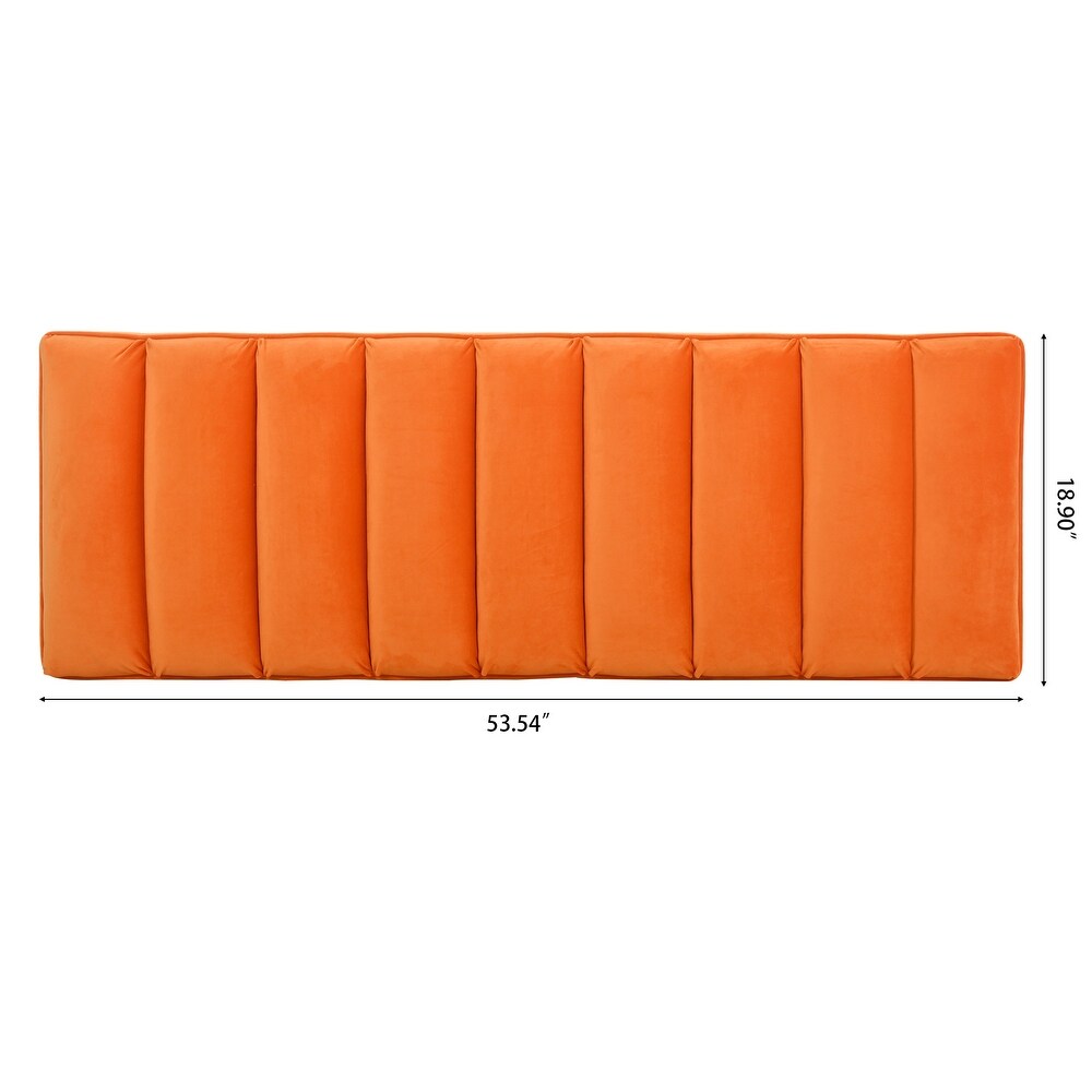 Orange Bedroom End of Bed Ottoman Bench w/ Padded Seat   Metal Leg