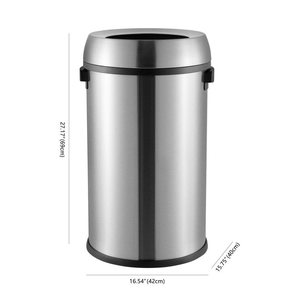 happimess Chuck KitchenOffice 17.2 Gal. Chrome Open-Top Trash Can HPM1015A