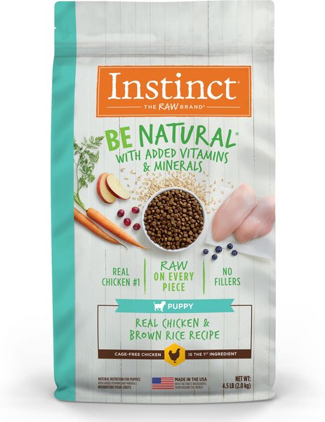 Instinct Be Natural Puppy Real Chicken and Brown Rice Recipe Freeze-Dried Raw Coated Dry Dog Food