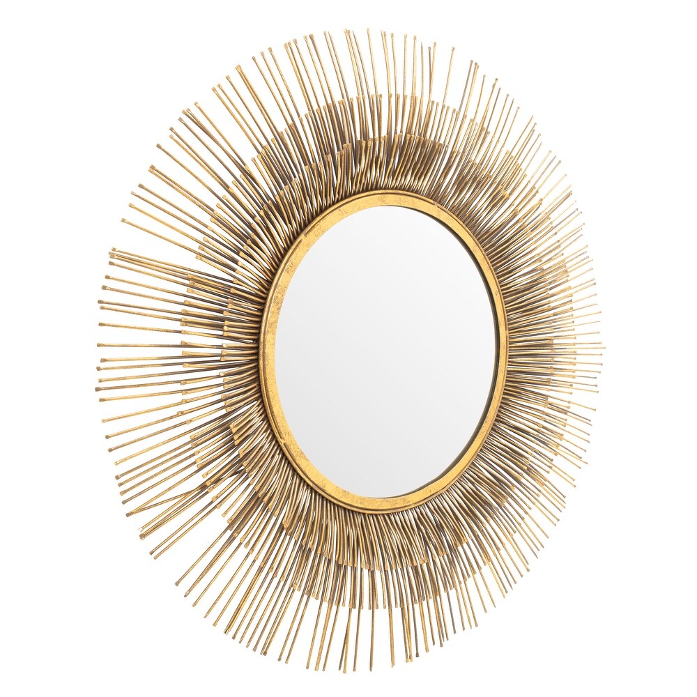 SAFAVIEH Weslon 34 inch Gold Sunburst Round Mirror   33.5\