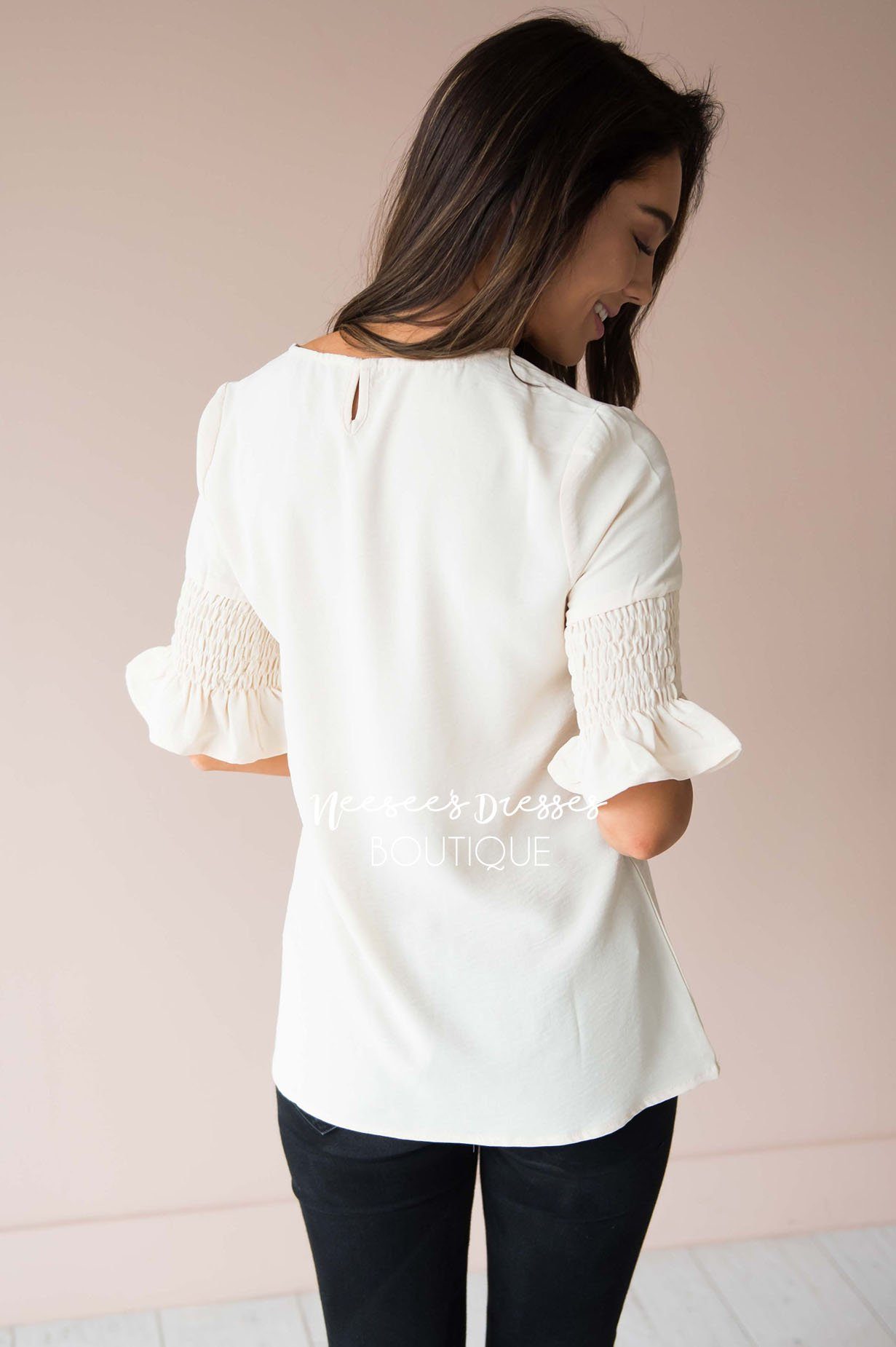 Something New Gathered Sleeve Top