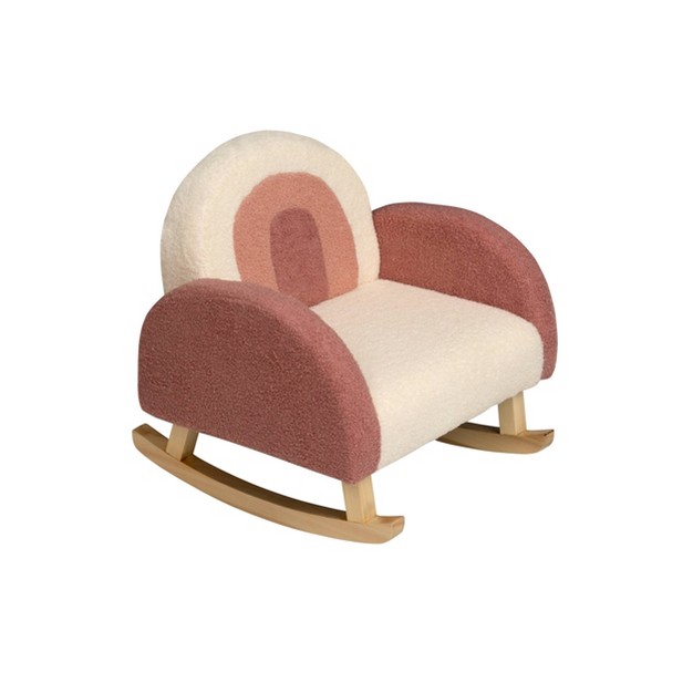 Upholstered Rocking Kids x27 Chair Pink white Gift Mark