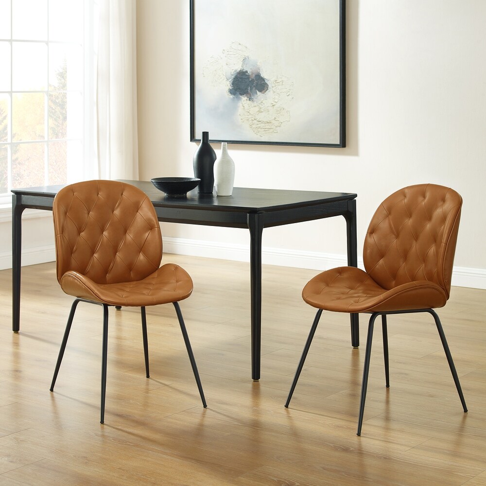 Art Leon Mid Century Tufted Style Dining Chair in Beetle Shape Design