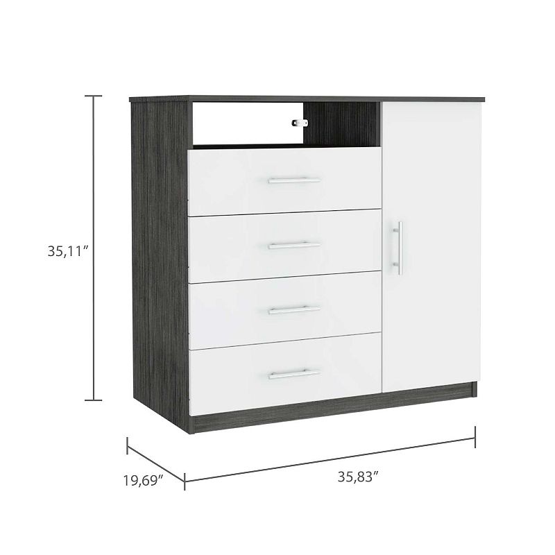 Carolina Four Drawer Dresser Single Door