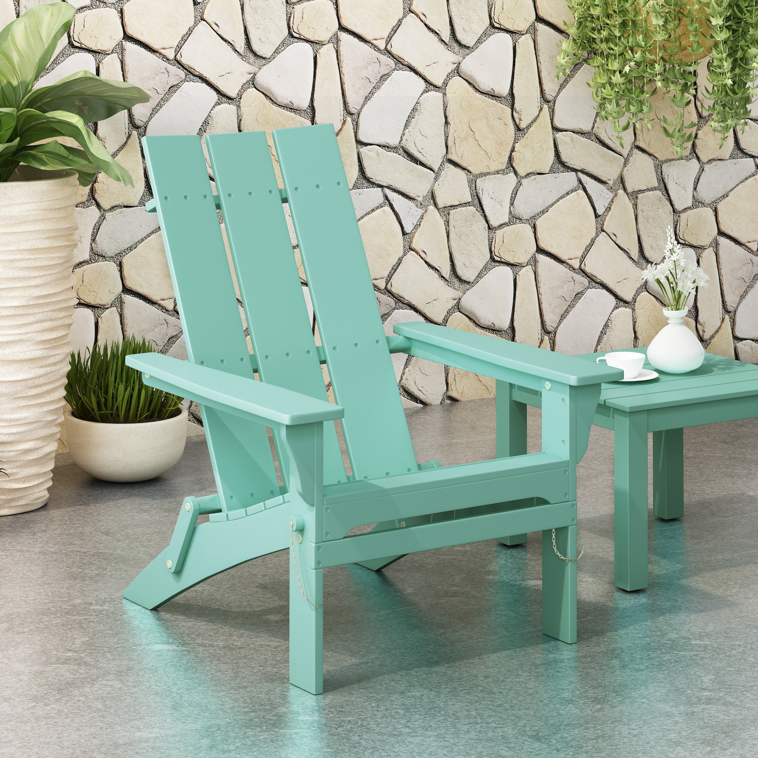 Gurekam Modern Outdoor Acacia Wood Folding Adirondack Chair