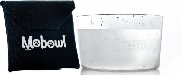 Mobowl Carrying Pouch Travel Dog and Cat Bowl， 2-cup